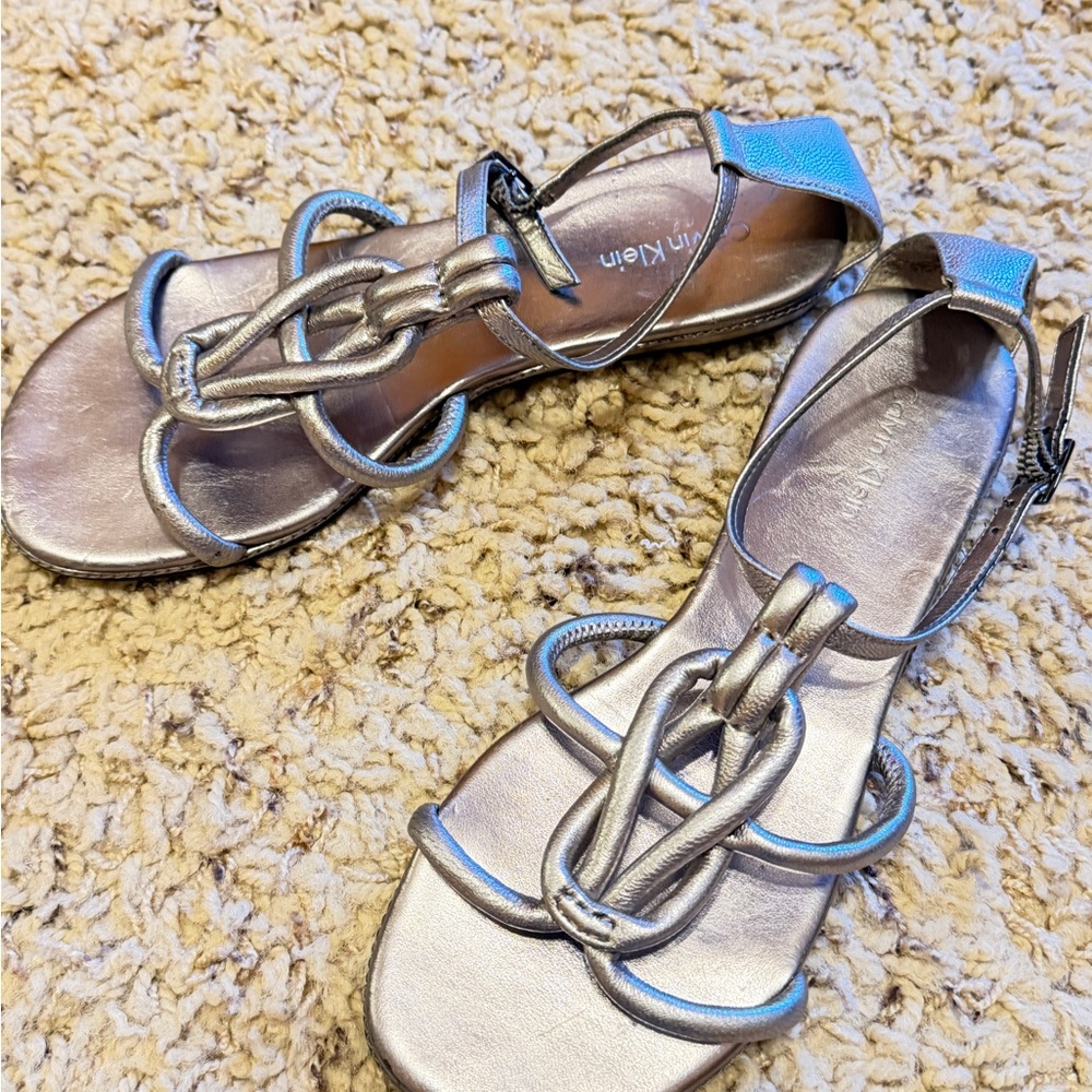 Calvin Klein Metallic Silver Sandals